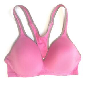 Lily of France Sports Bra 36B 34C Barbie Pink Gray